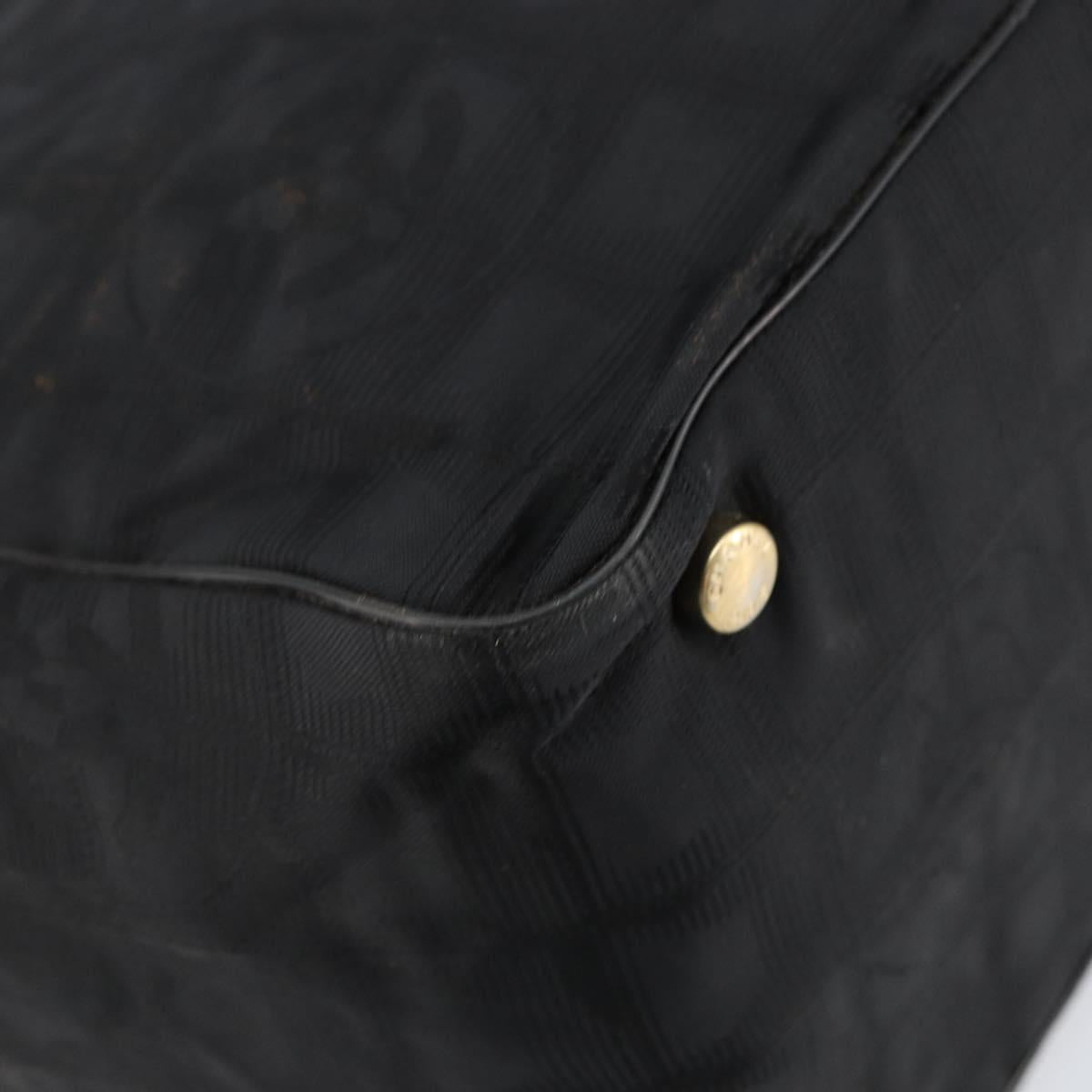 CHANEL New Travel Line Tote Bag Nylon Black gold CC Auth am9696