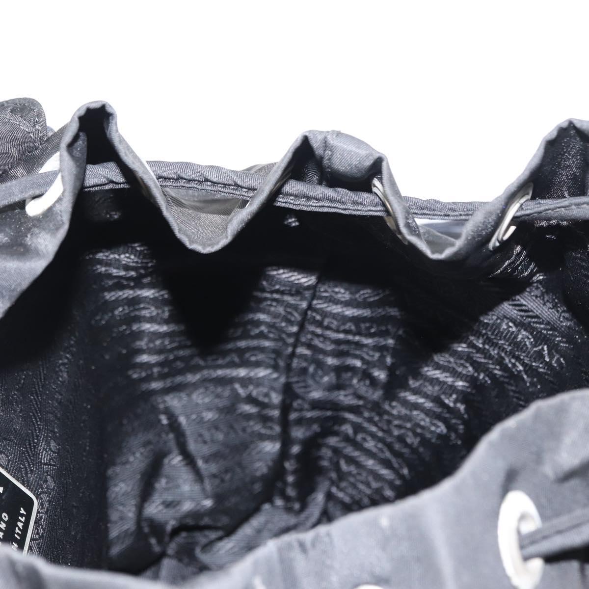 PRADA Backpack Nylon Black Silver Auth am9697
