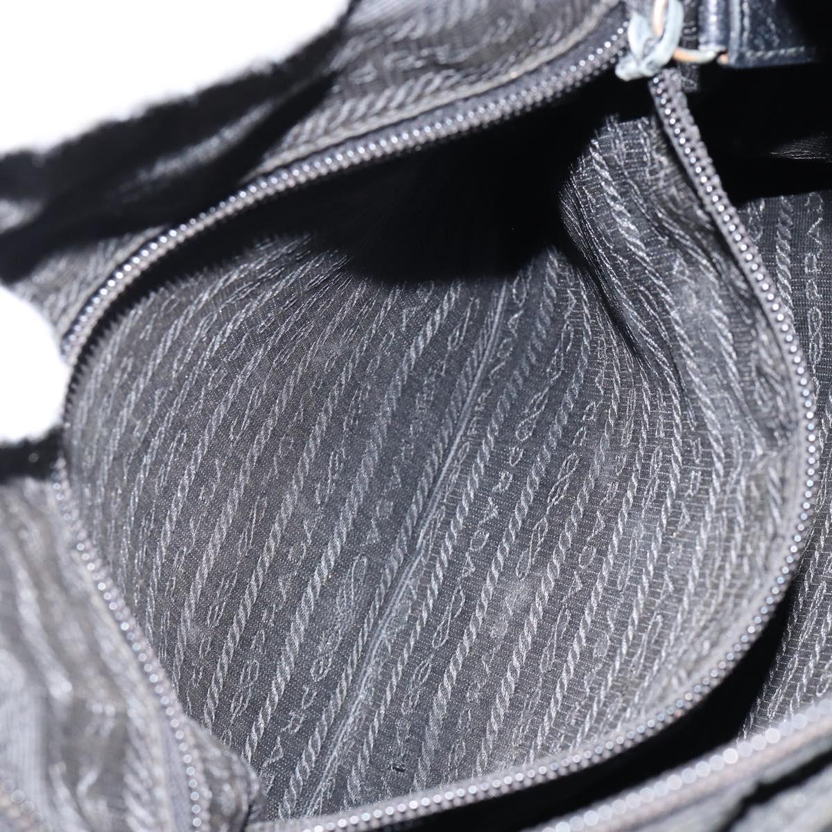 PRADA Shoulder Bag Nylon Black Silver Auth am9698