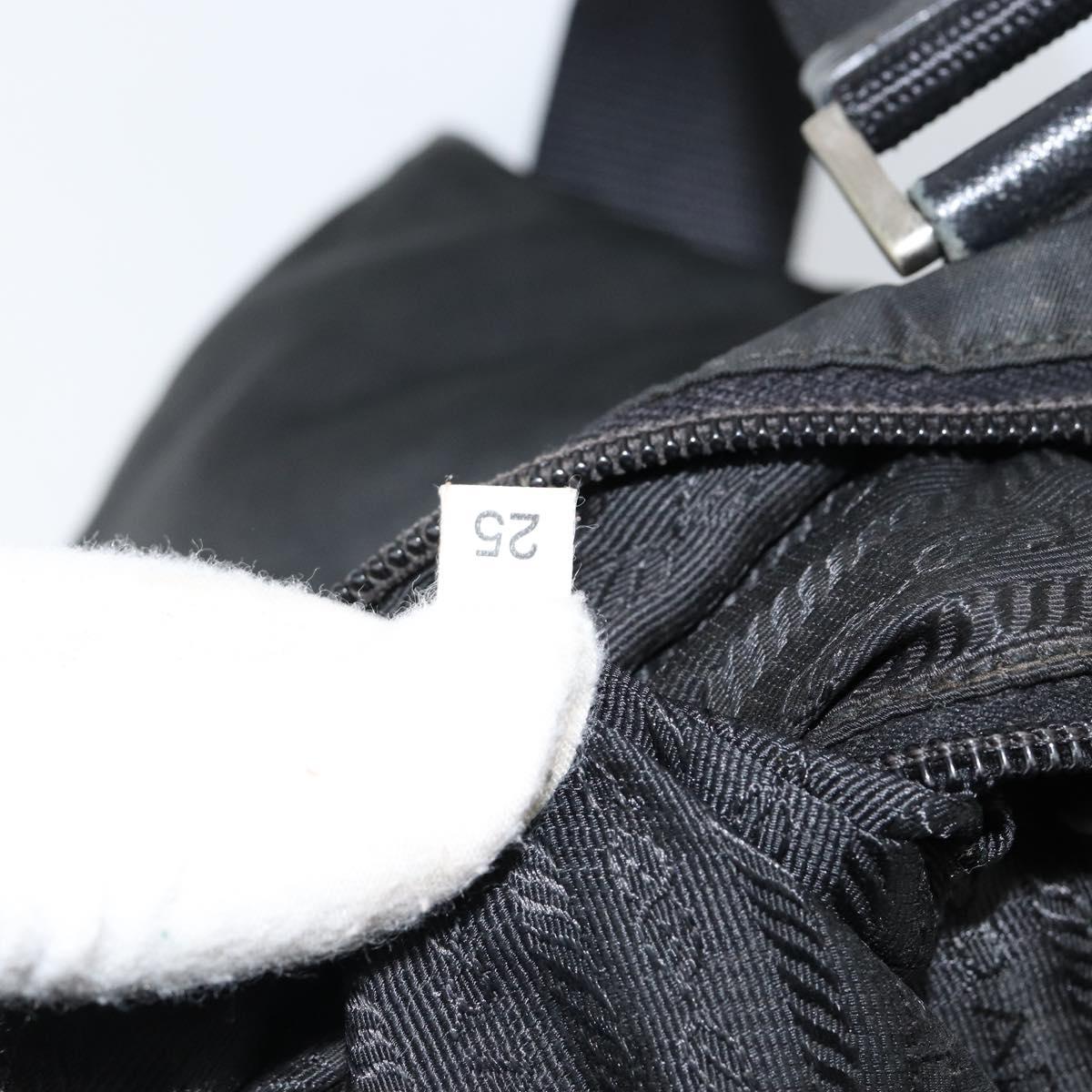 PRADA Shoulder Bag Nylon Black Silver Auth am9698