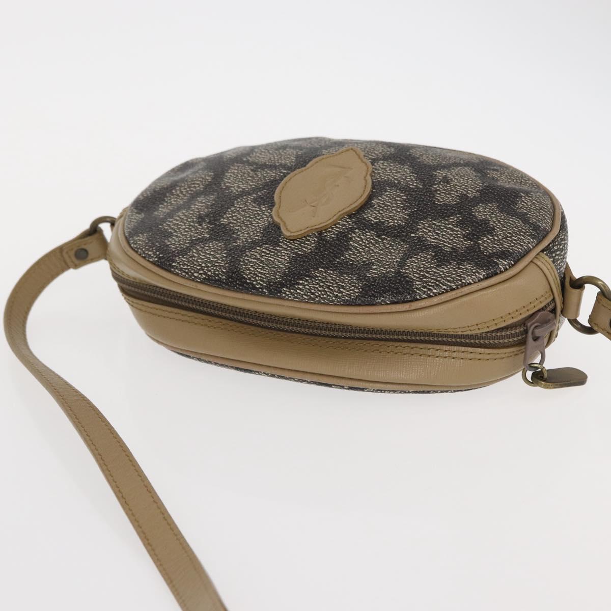 SAINT LAURENT Shoulder Bag PVC Leather Beige Auth am9701