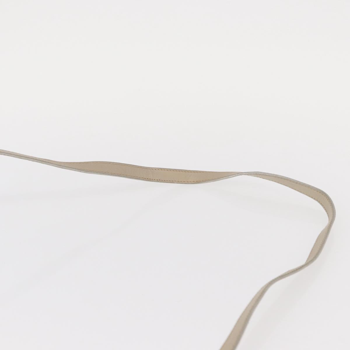 Salvatore Ferragamo Gancini Hand Bag Leather 2way Beige Silver Auth am9702