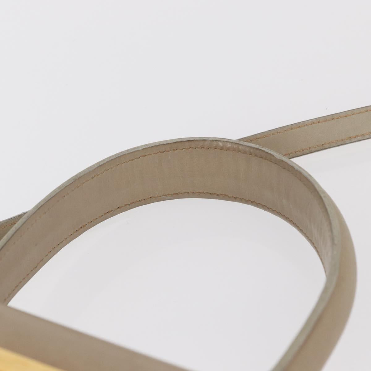 Salvatore Ferragamo Gancini Hand Bag Leather 2way Beige Silver Auth am9702