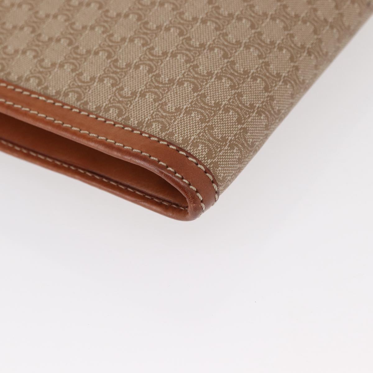 CELINE Macadam Canvas Clutch Bag PVC Beige Gold Auth am9703