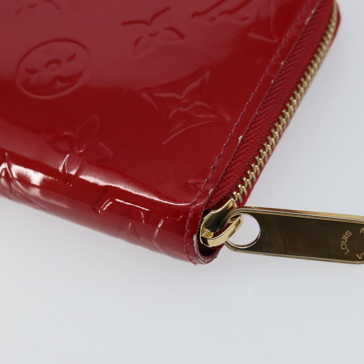 LOUIS VUITTON Vernis Zippy Wallet Wallet Pomme D'amour M91981 LV Auth am9713