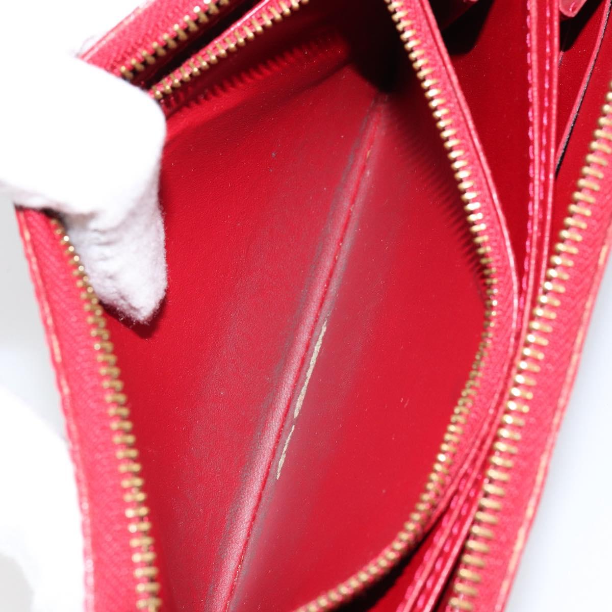 LOUIS VUITTON Vernis Zippy Wallet Wallet Pomme D'amour M91981 LV Auth am9713