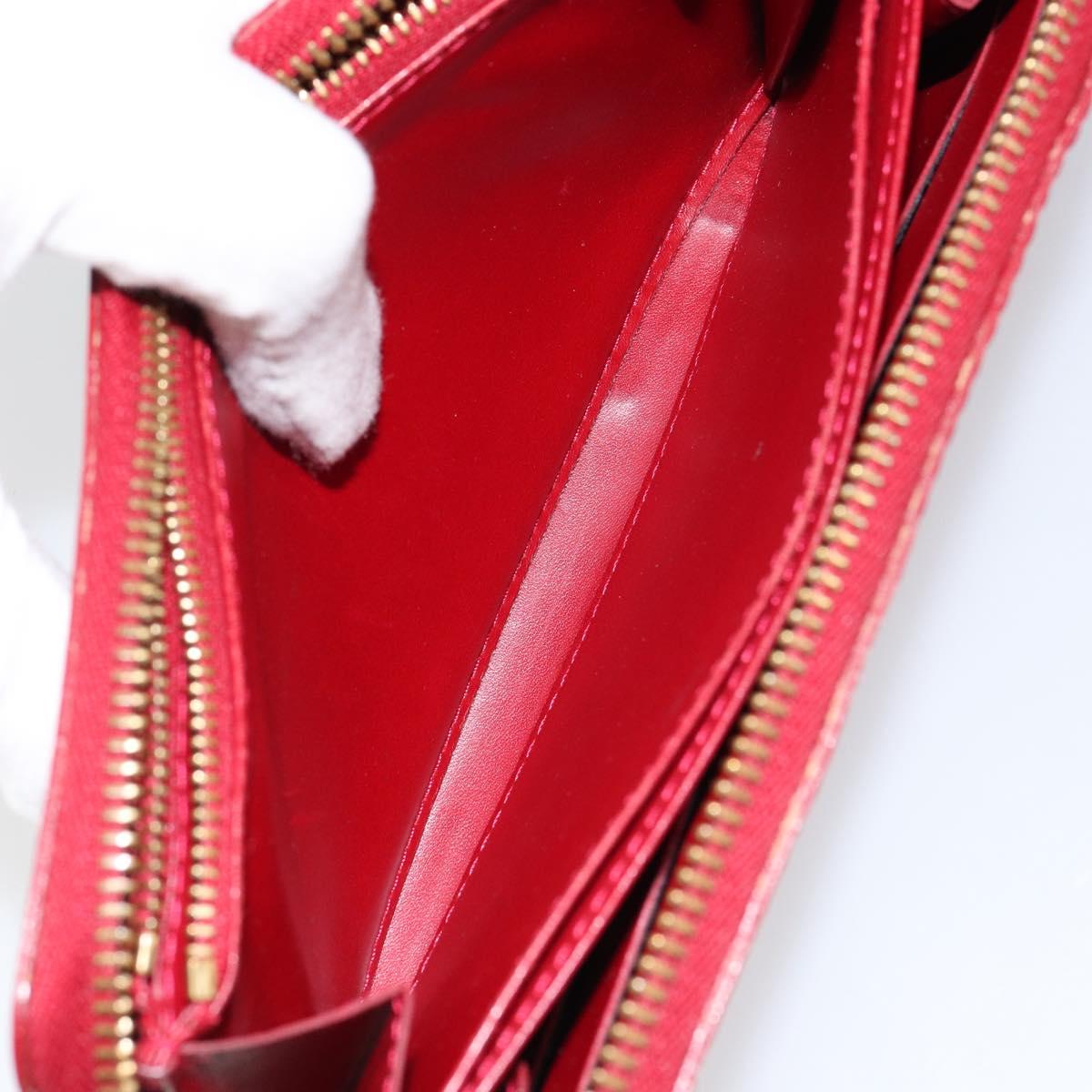 LOUIS VUITTON Vernis Zippy Wallet Wallet Pomme D'amour M91981 LV Auth am9713