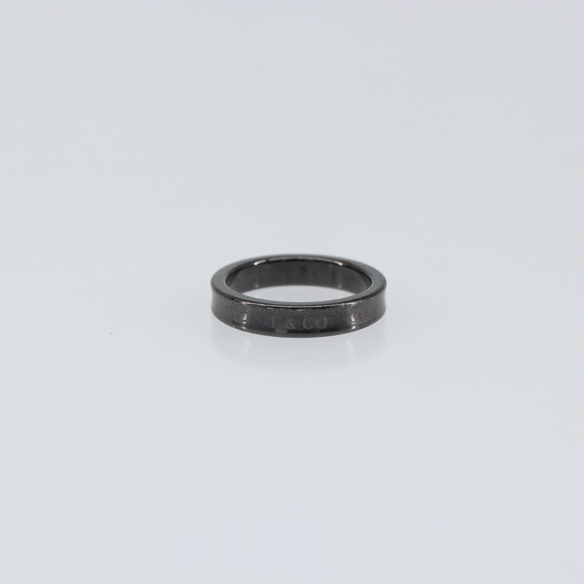 TIFFANY&Co. 1837 Narrow Ring Titanium Ring metal Black Auth am9716