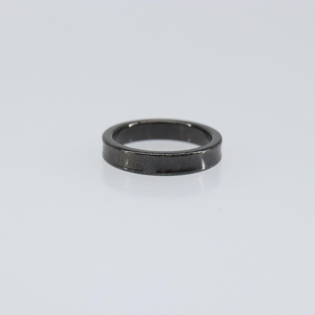 TIFFANY&Co. 1837 Narrow Ring Titanium Ring metal Black Auth am9716