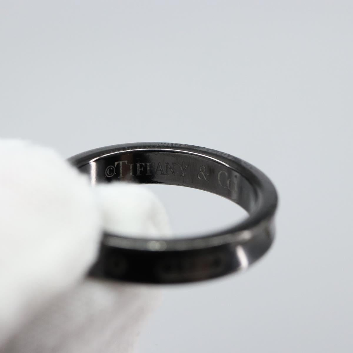 TIFFANY&Co. 1837 Narrow Ring Titanium Ring metal Black Auth am9716
