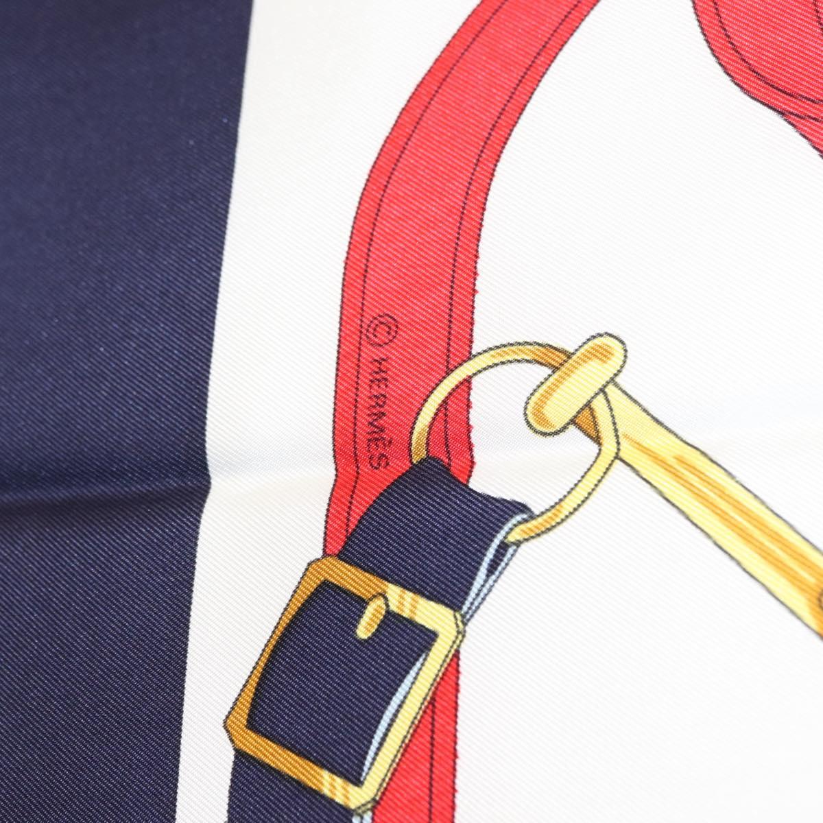HERMES Carre 90 Scarf Silk ”Eperon d'Or” Navy Auth am9720