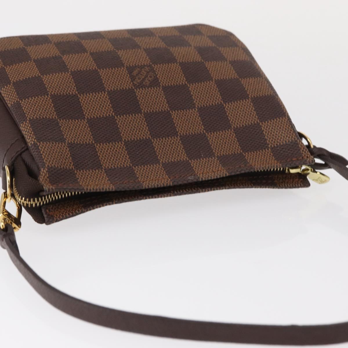 LOUIS VUITTON Damier Ebene Trousse Makeup Pouch N51982 LV Auth am9742V