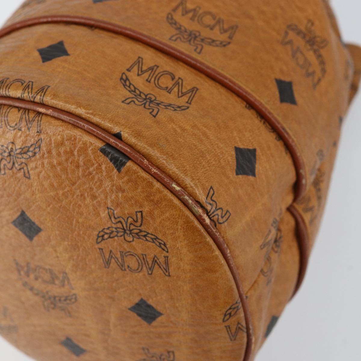 MCM Logogram Vicetos Shoulder Bag PVC Leather Brown Gold Auth am9743