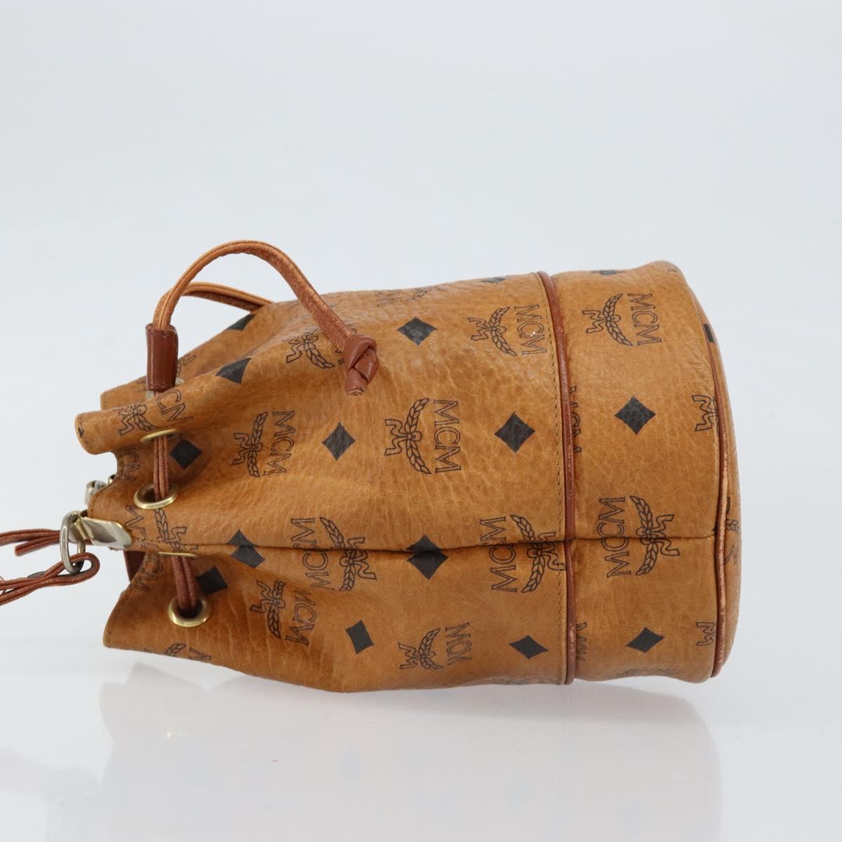 MCM Logogram Vicetos Shoulder Bag PVC Leather Brown Gold Auth am9743