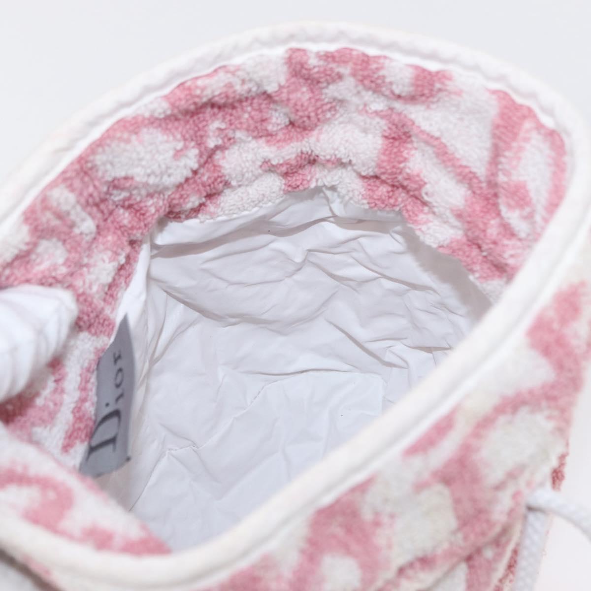 Christian Dior Trotter Canvas Pouch Pile Pink Auth am9744