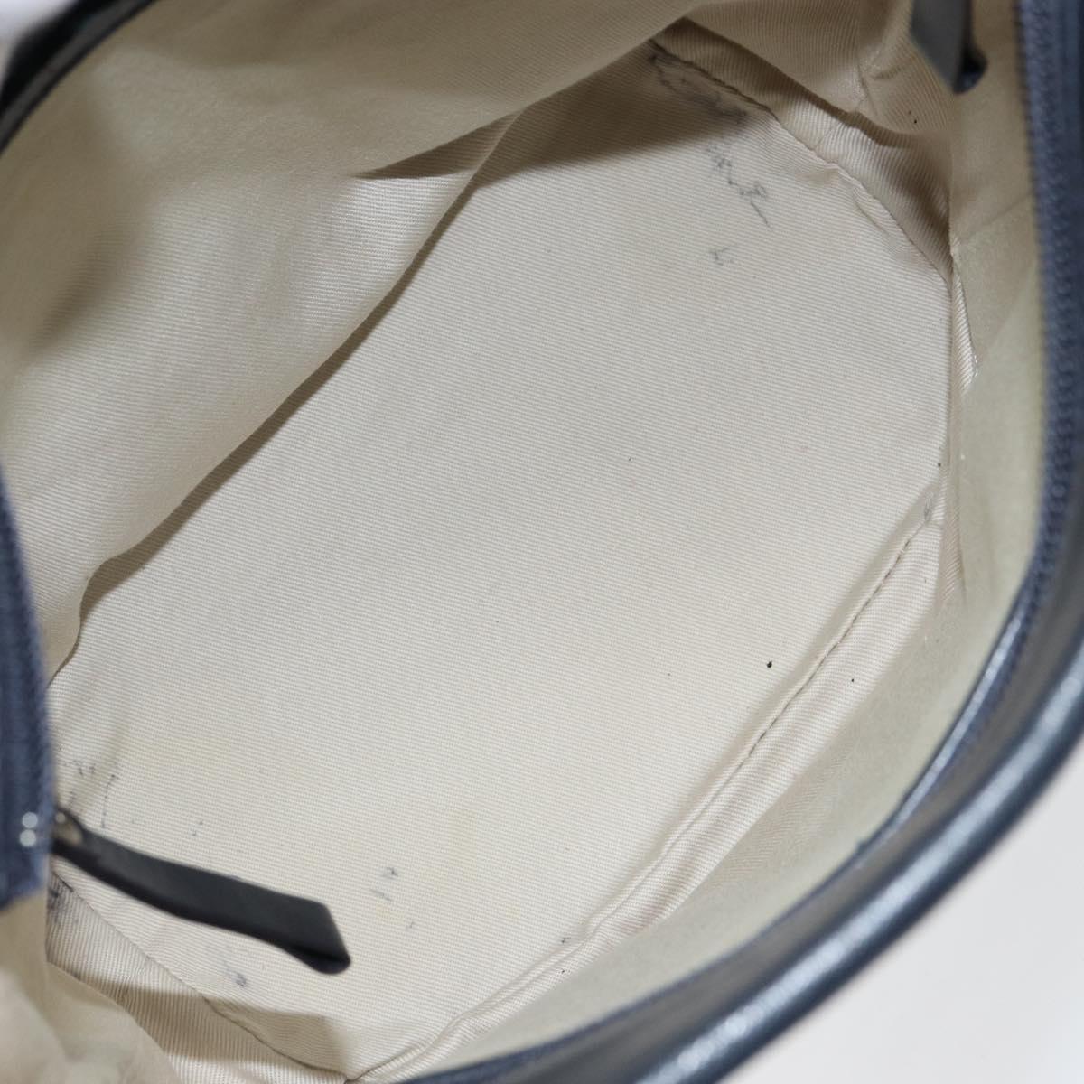 BURBERRY Tote Bag Canvas Ivory Silver Auth am9747