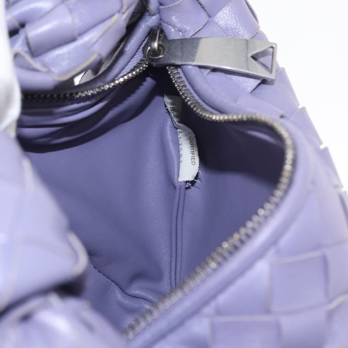 BOTTEGA VENETA INTRECCIATO Hand Bag Leather Purple Silver Auth am9749V