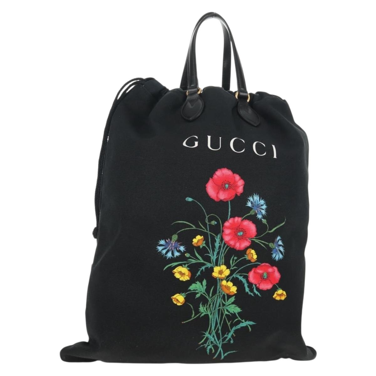 GUCCI Chateau Marmont Tote Bag Canvas Black Gold 552403 Auth am9753M
