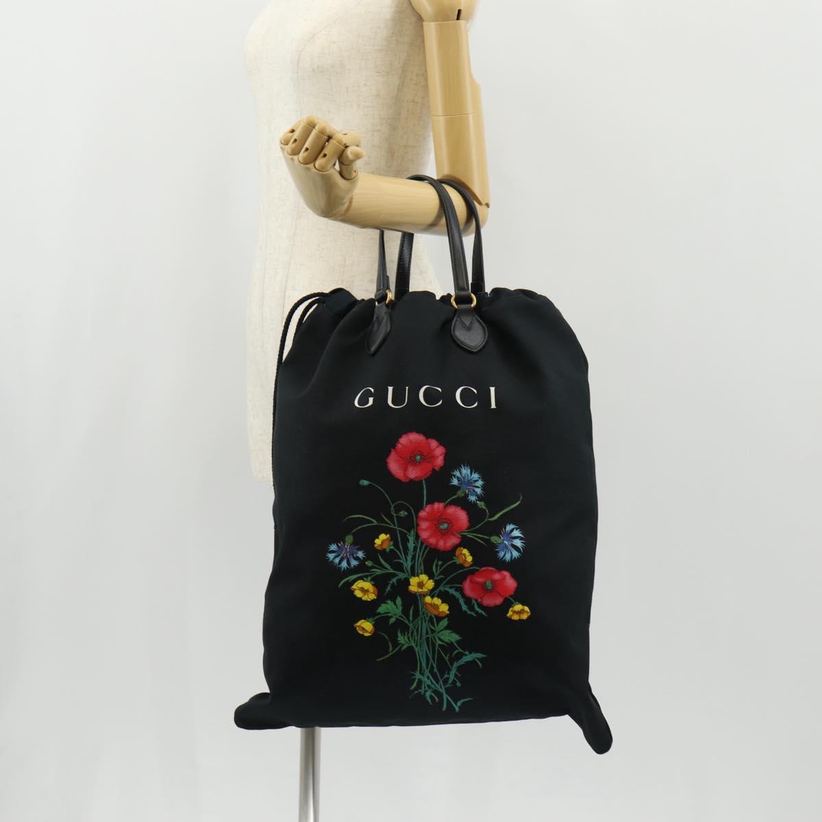 GUCCI Chateau Marmont Tote Bag Canvas Black Gold 552403 Auth am9753M