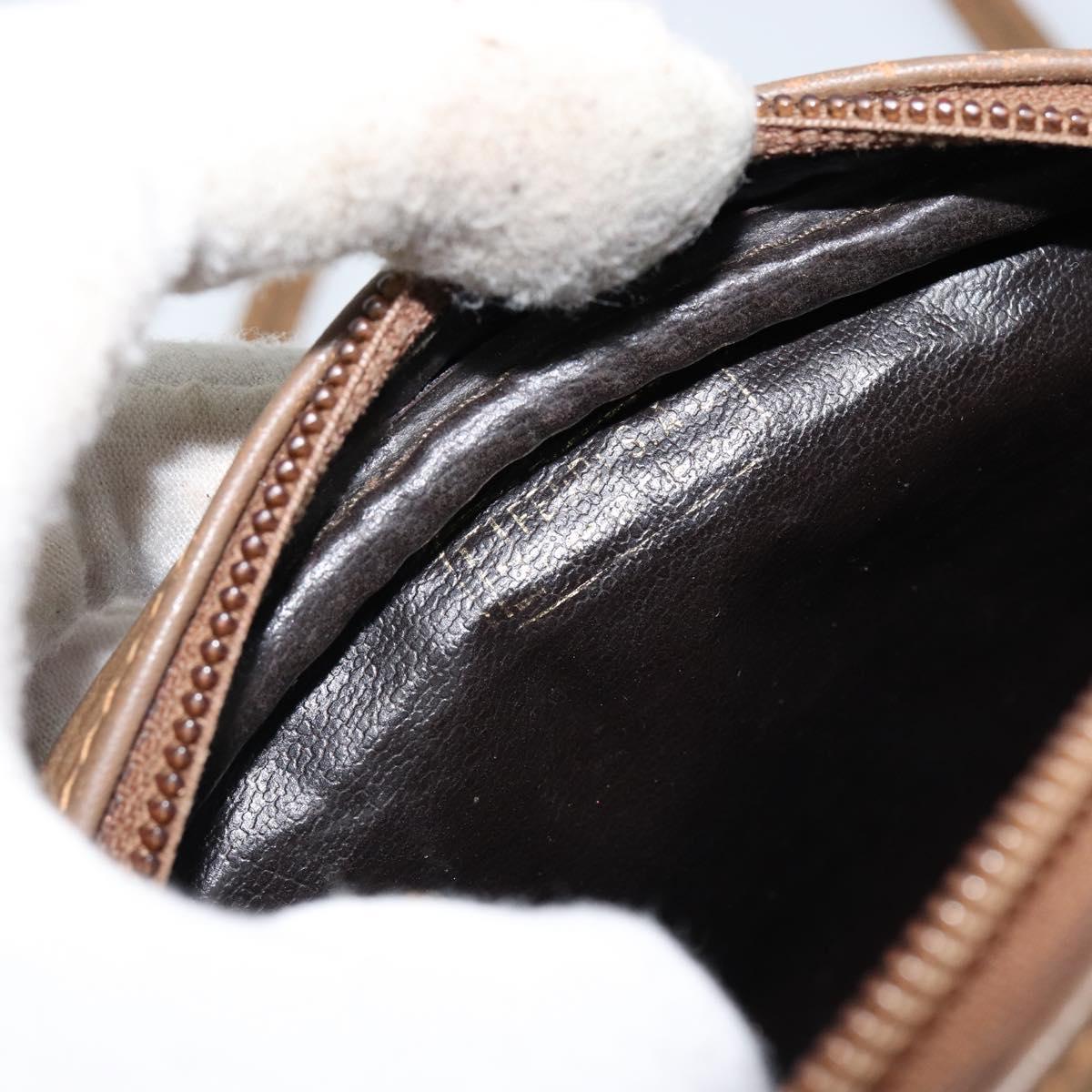 FENDI Zucchino Canvas Shoulder Bag PVC Beige Auth am9757