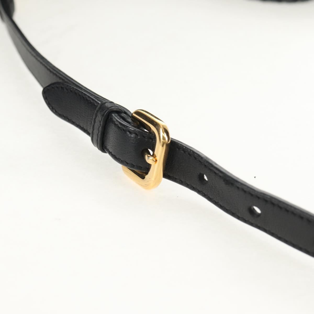 PRADA Hand Bag Nylon 2way Black Gold Auth am9761V