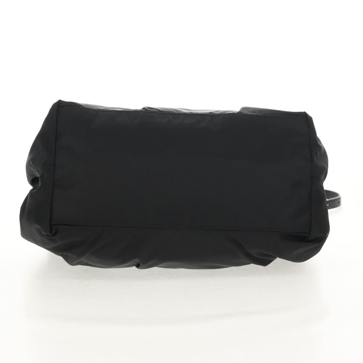 PRADA Hand Bag Nylon 2way Black Gold Auth am9761V