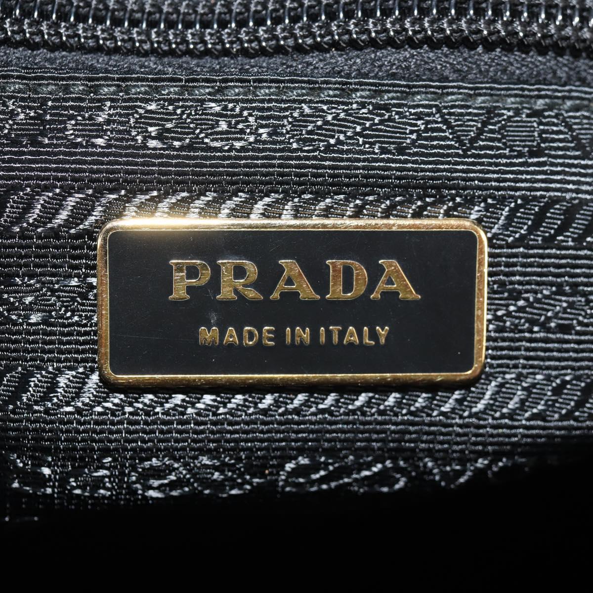 PRADA Hand Bag Nylon 2way Black Gold Auth am9761V