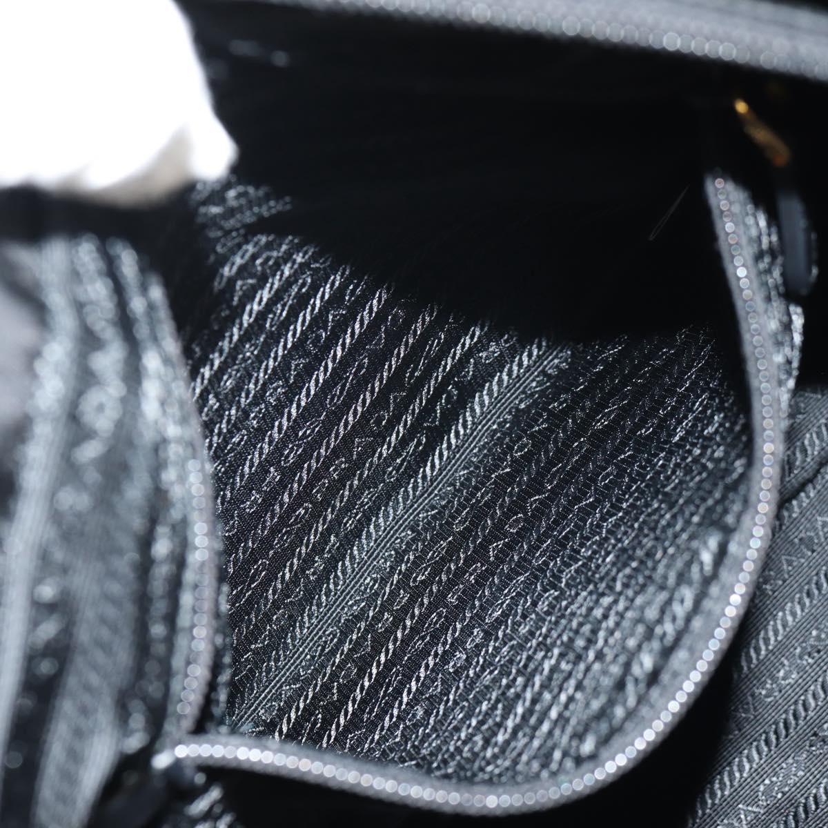 PRADA Hand Bag Nylon 2way Black Gold Auth am9761V