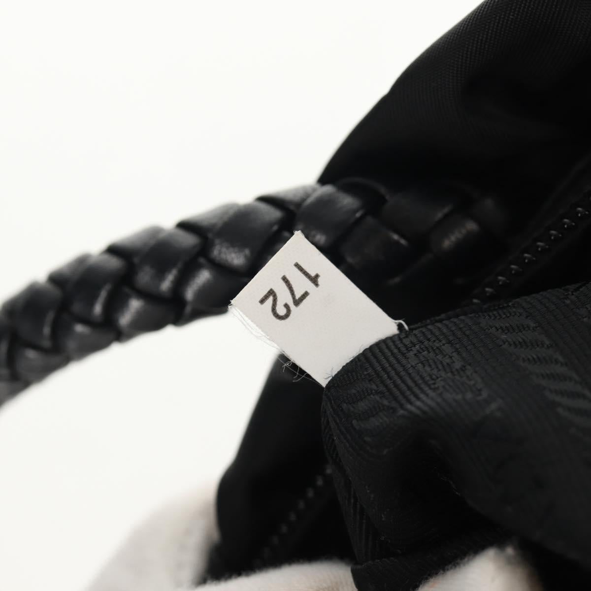 PRADA Hand Bag Nylon 2way Black Gold Auth am9761V