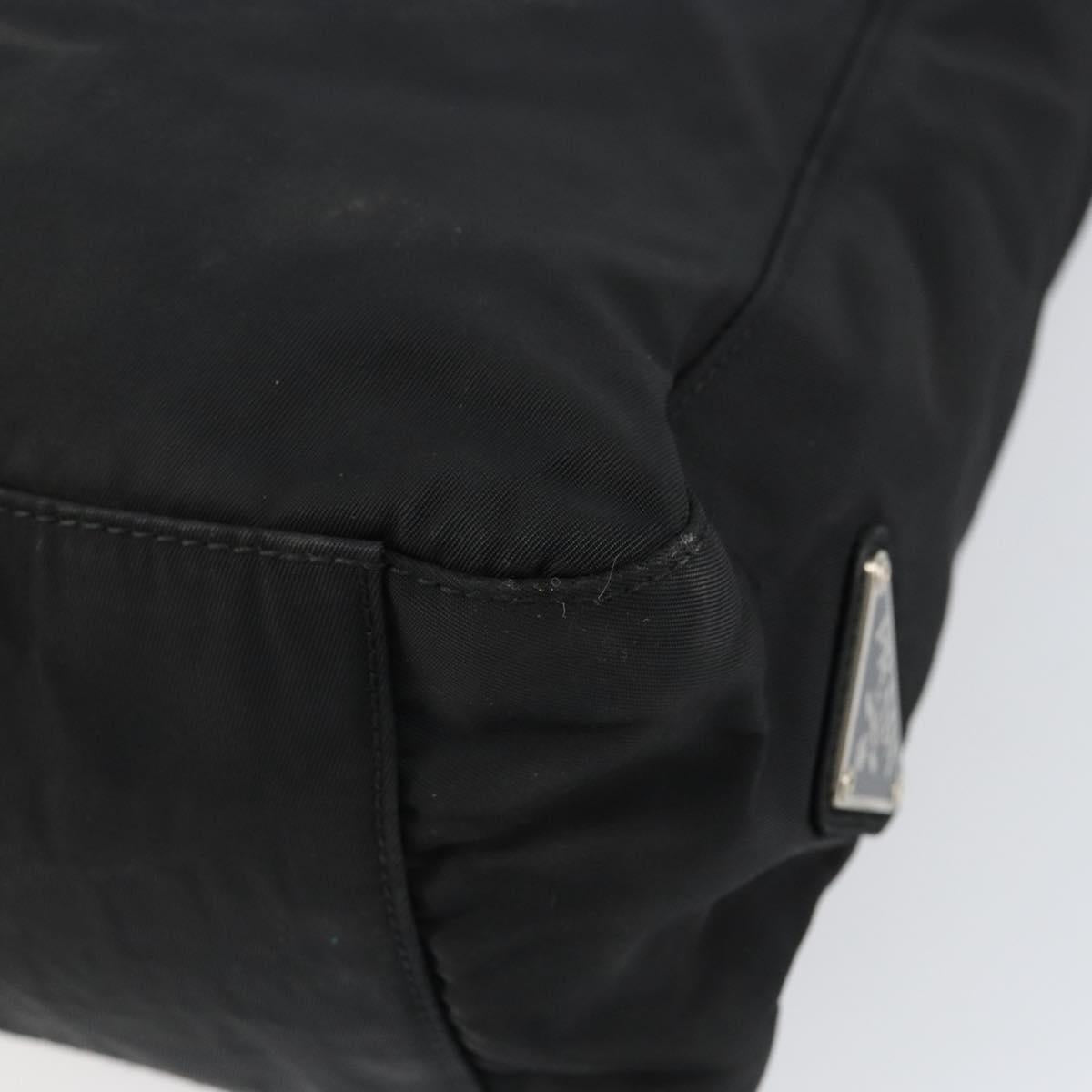 PRADA Tote Bag Nylon Black Silver Auth am9762