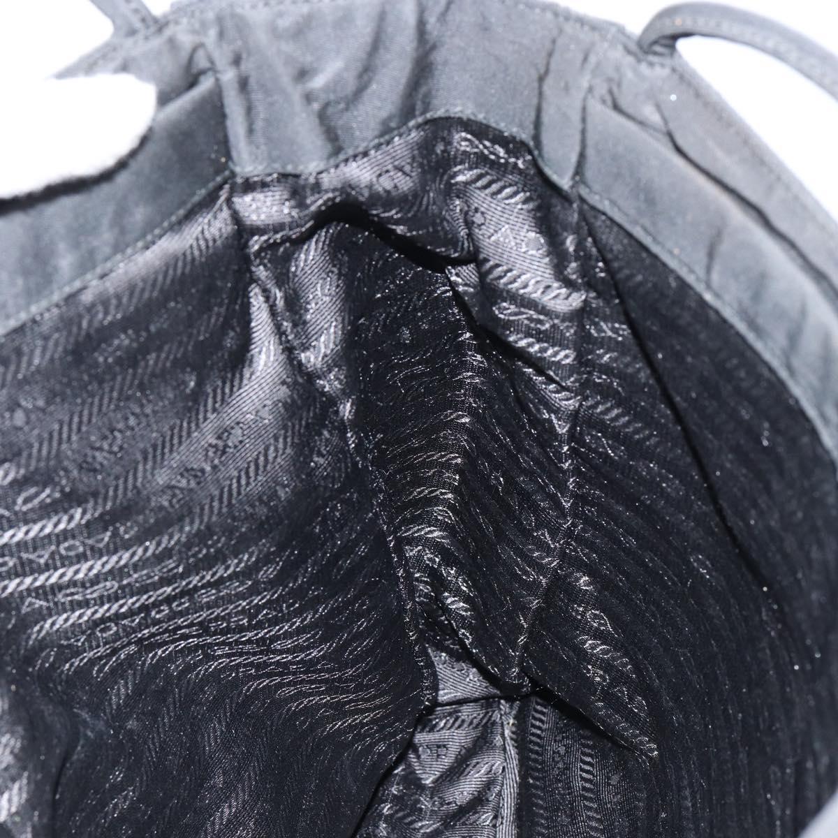 PRADA Tote Bag Nylon Black Silver Auth am9762