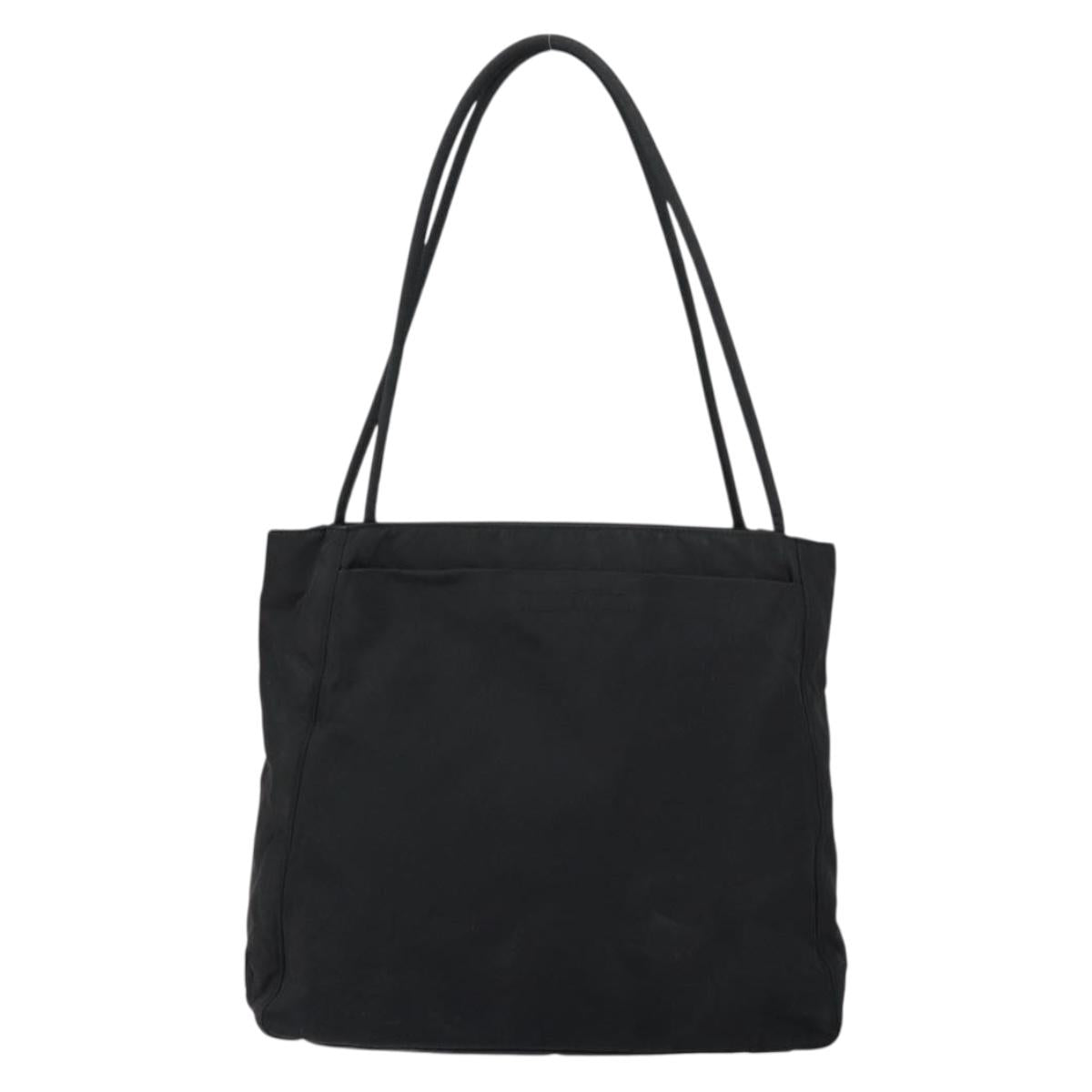 PRADA Tote Bag Nylon Black Silver Auth am9762