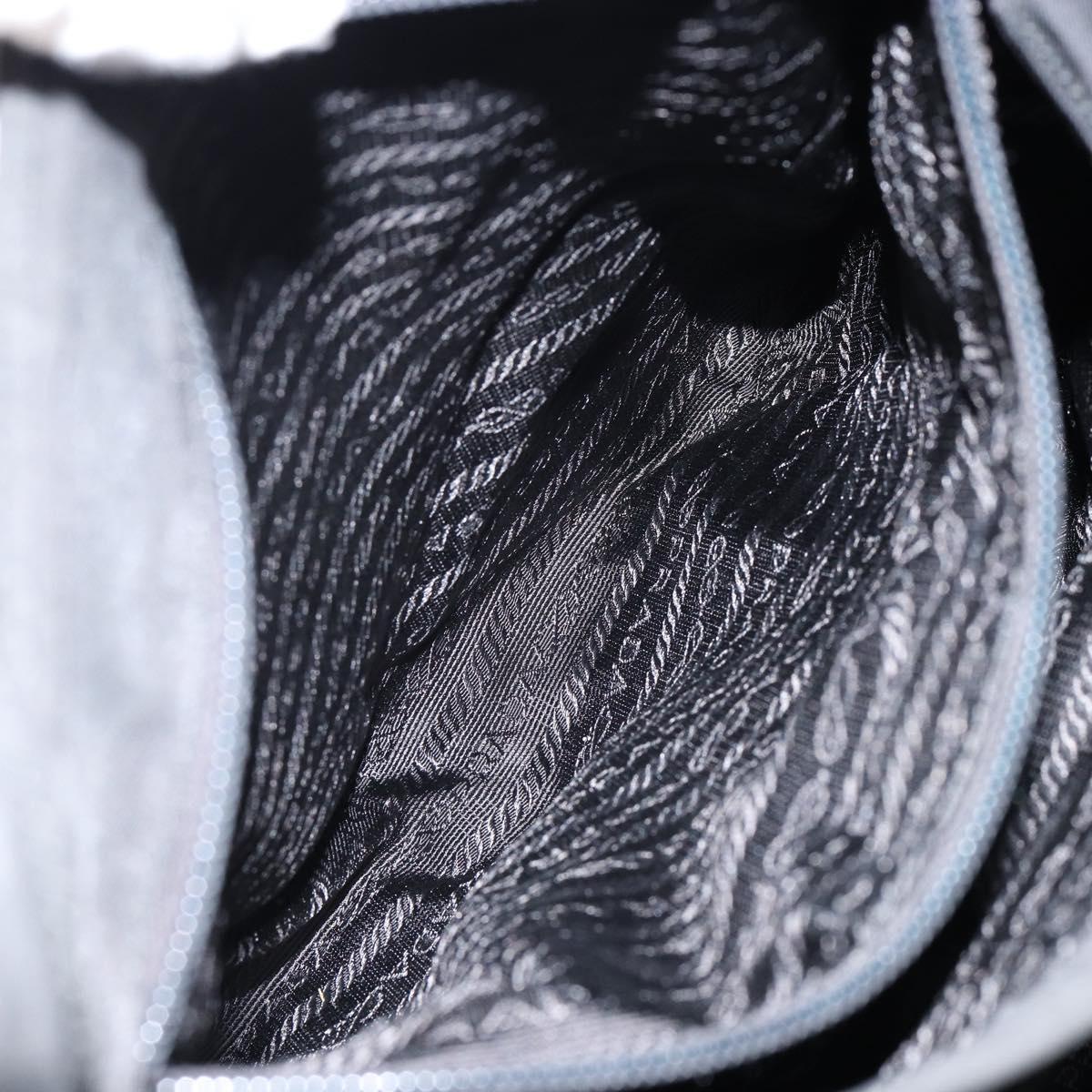 PRADA Tote Bag Nylon Black Silver Auth am9762
