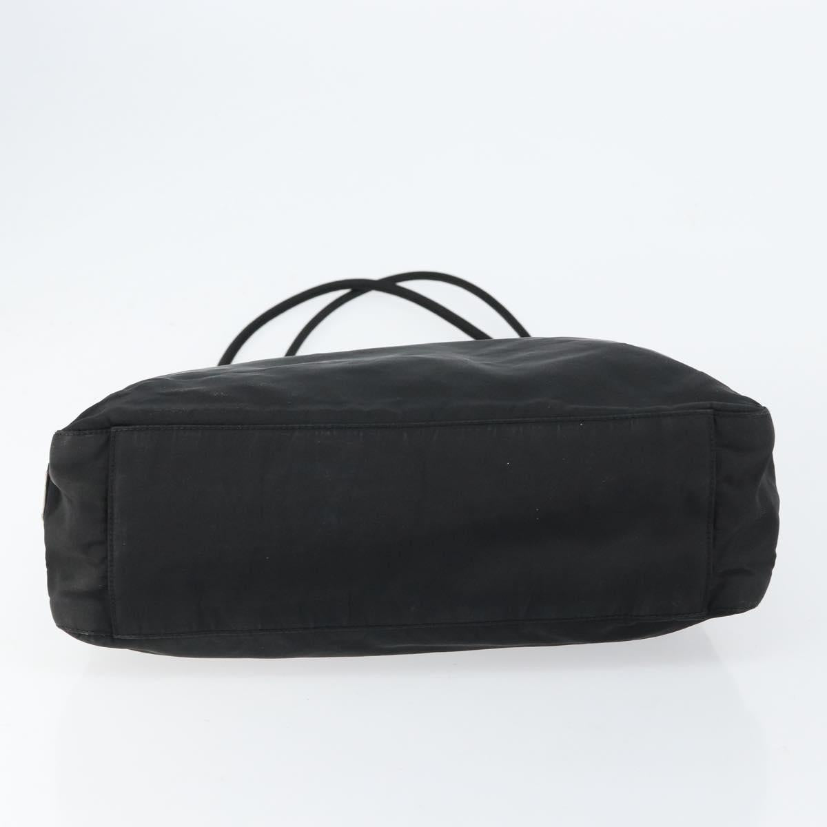 PRADA Tote Bag Nylon Black Silver Auth am9762