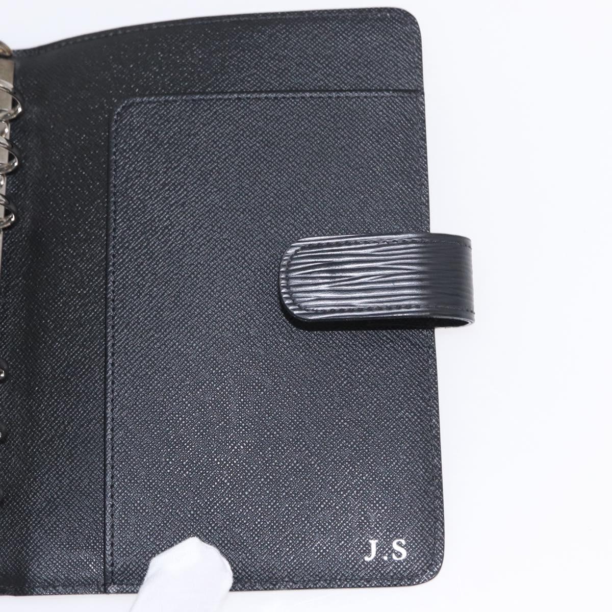 LOUIS VUITTON Epi Agenda MM Day Planner Cover Black R20042 LV Auth am9768