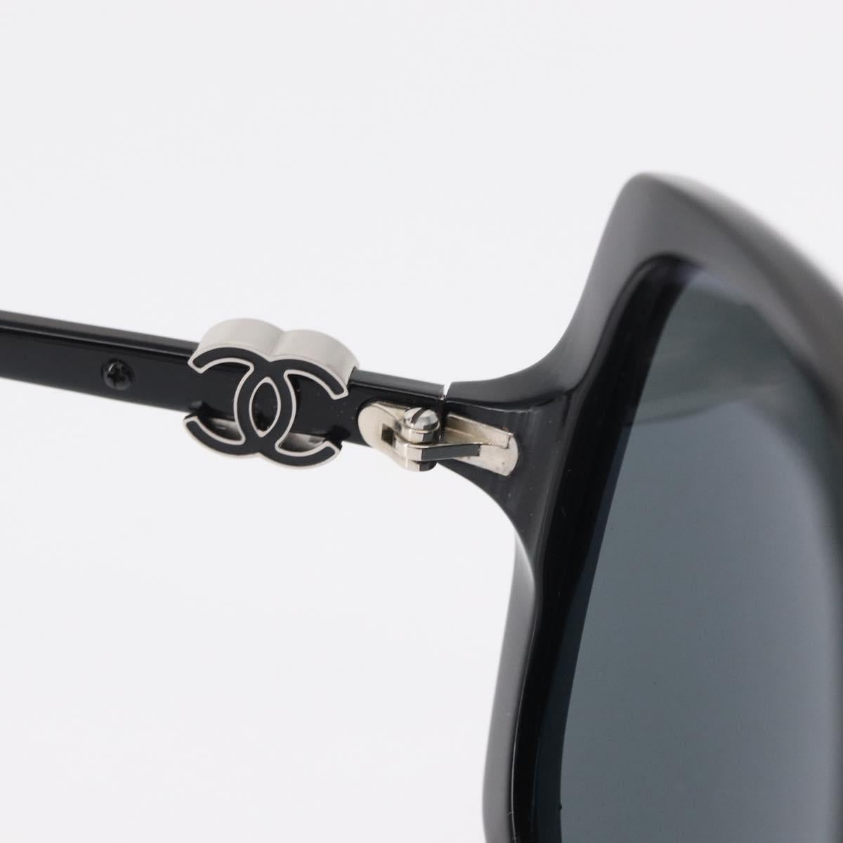 CHANEL COCO Mark Sunglasses plastic Black 5216-A Auth am9769V