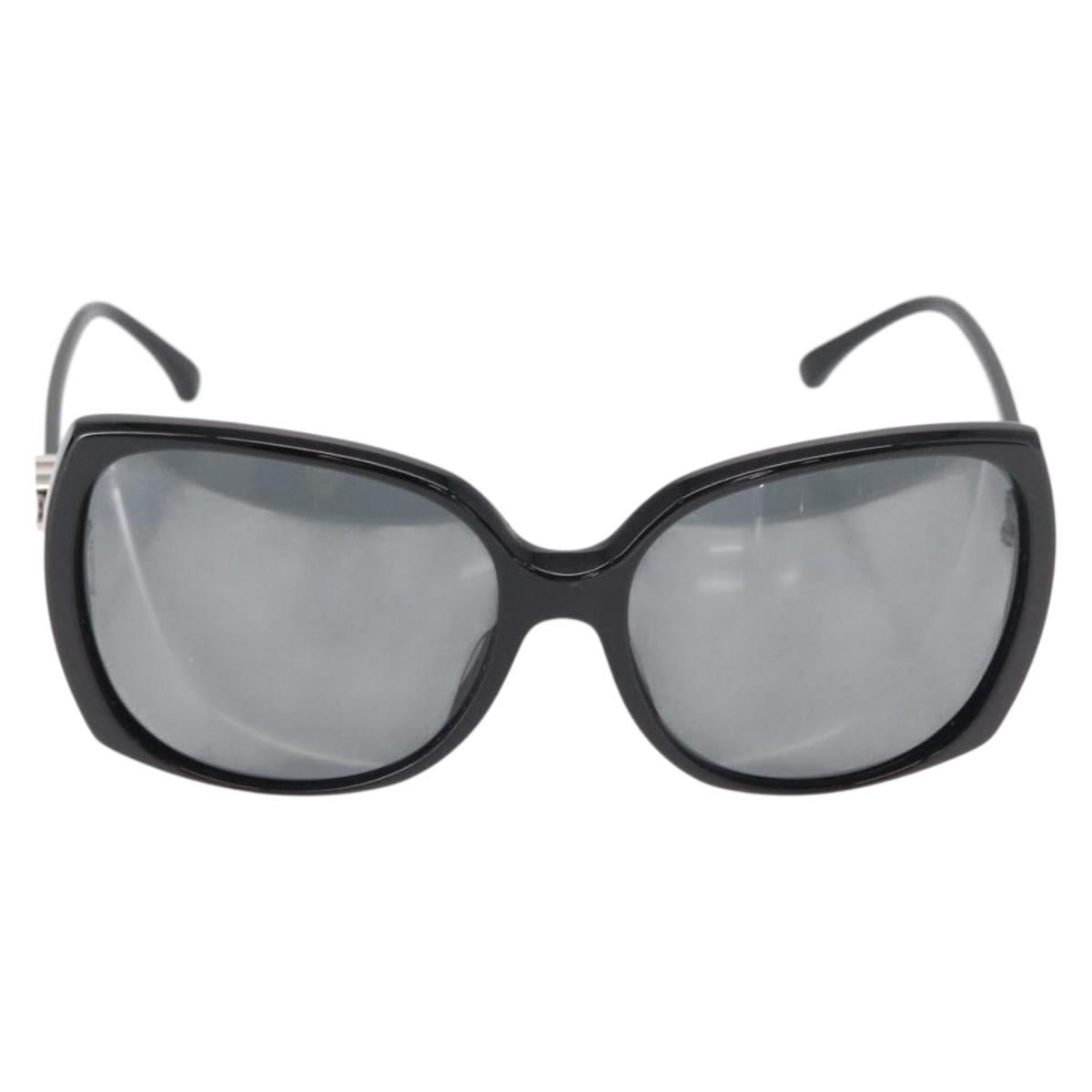 CHANEL COCO Mark Sunglasses plastic Black 5216-A Auth am9769V