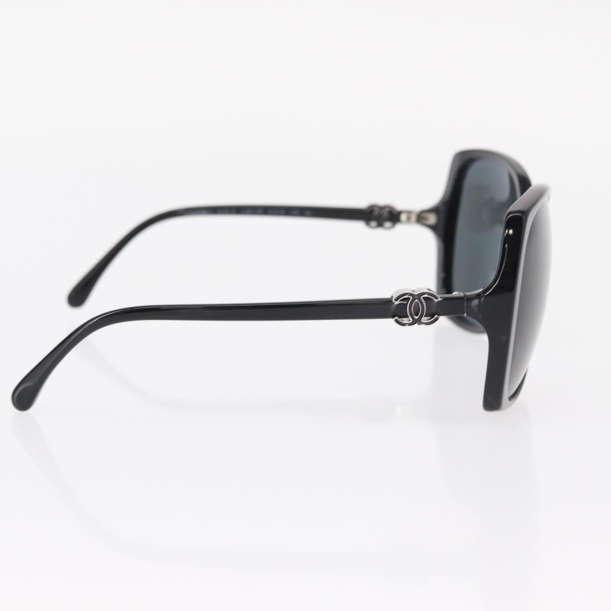 CHANEL COCO Mark Sunglasses plastic Black 5216-A Auth am9769V