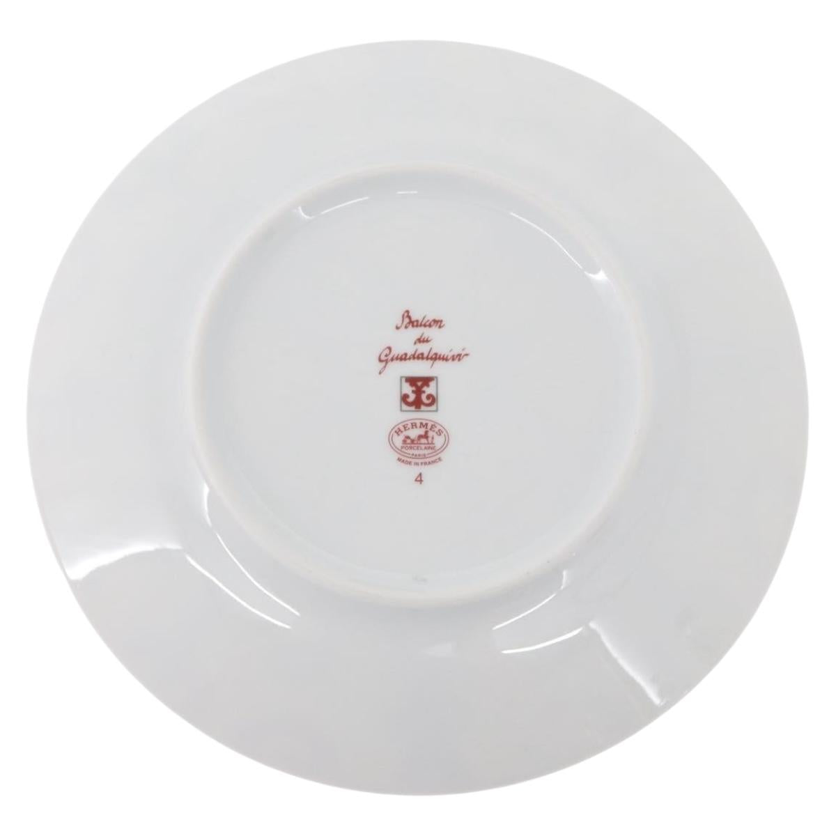 HERMES Bread Plate No.4 Gadalquivir Pottery Red Auth am9771