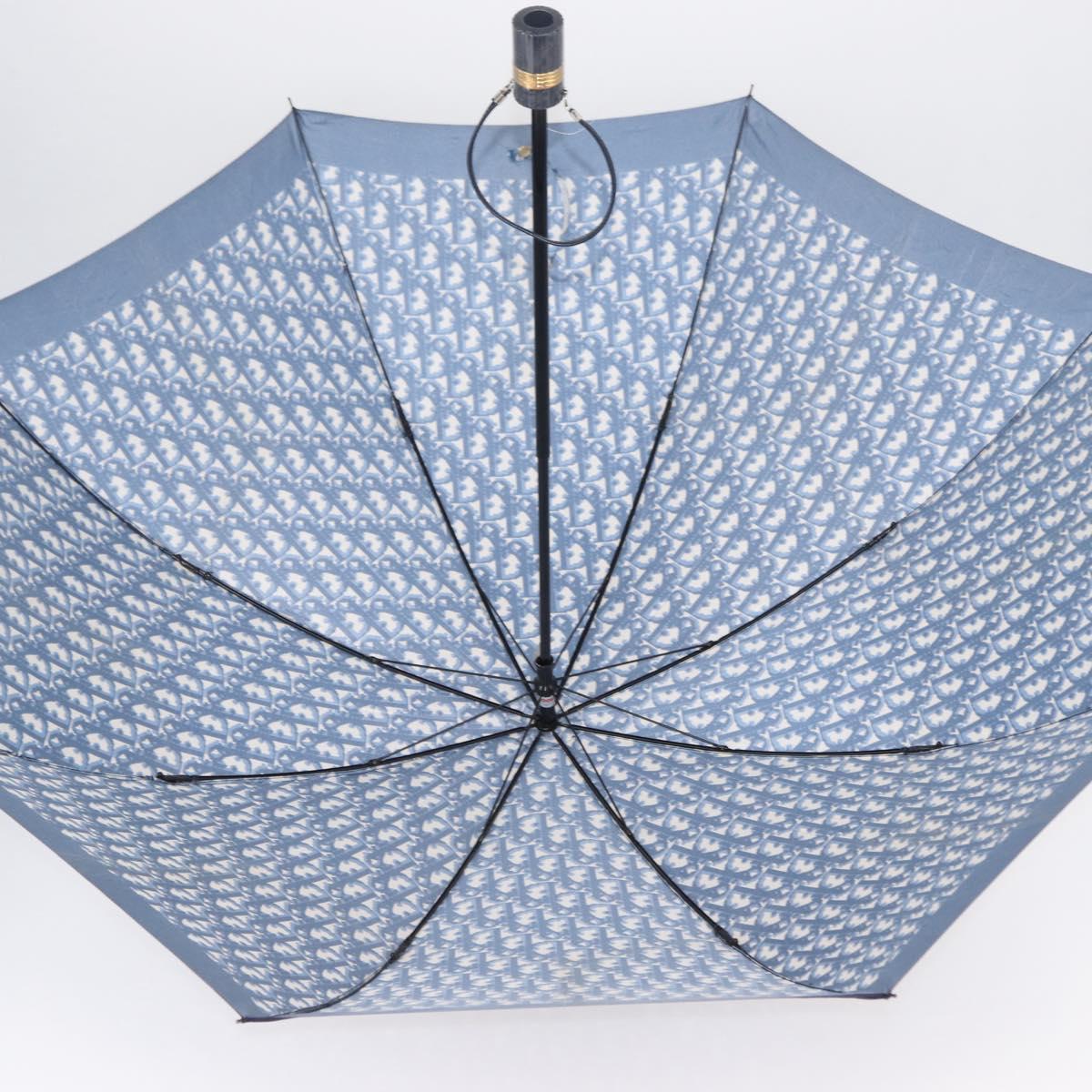Christian Dior Trotter Canvas Folding Umbrella Navy Auth am9772