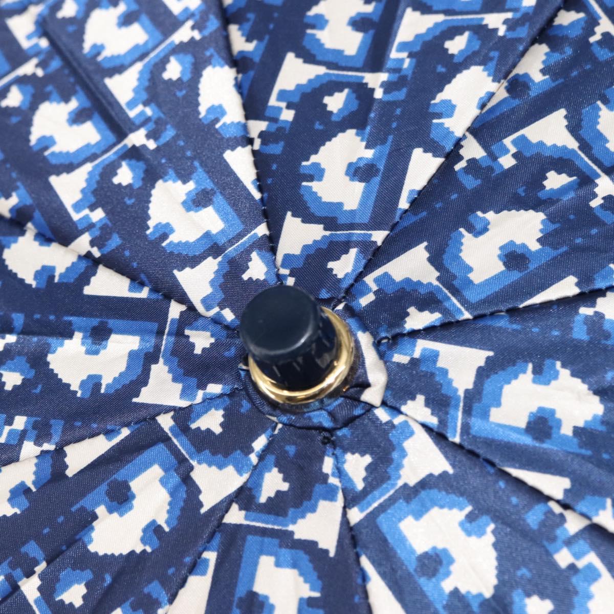 Christian Dior Trotter Canvas Folding Umbrella Navy Auth am9772