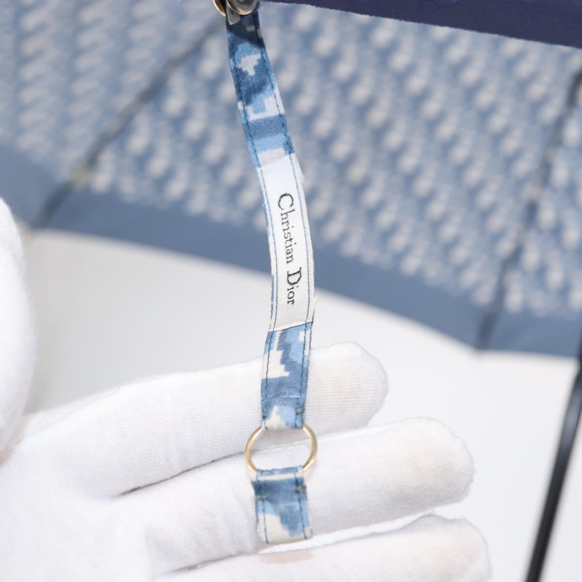 Christian Dior Trotter Canvas Folding Umbrella Navy Auth am9772