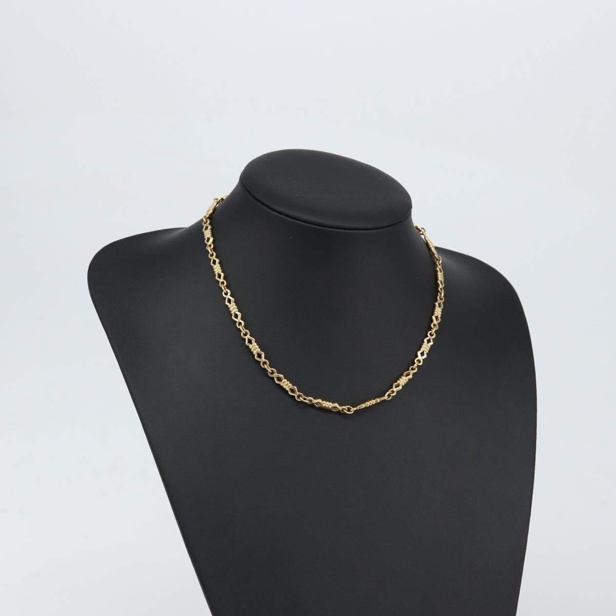 Christian Dior Chain Necklace metal Gold Tone Auth am9775