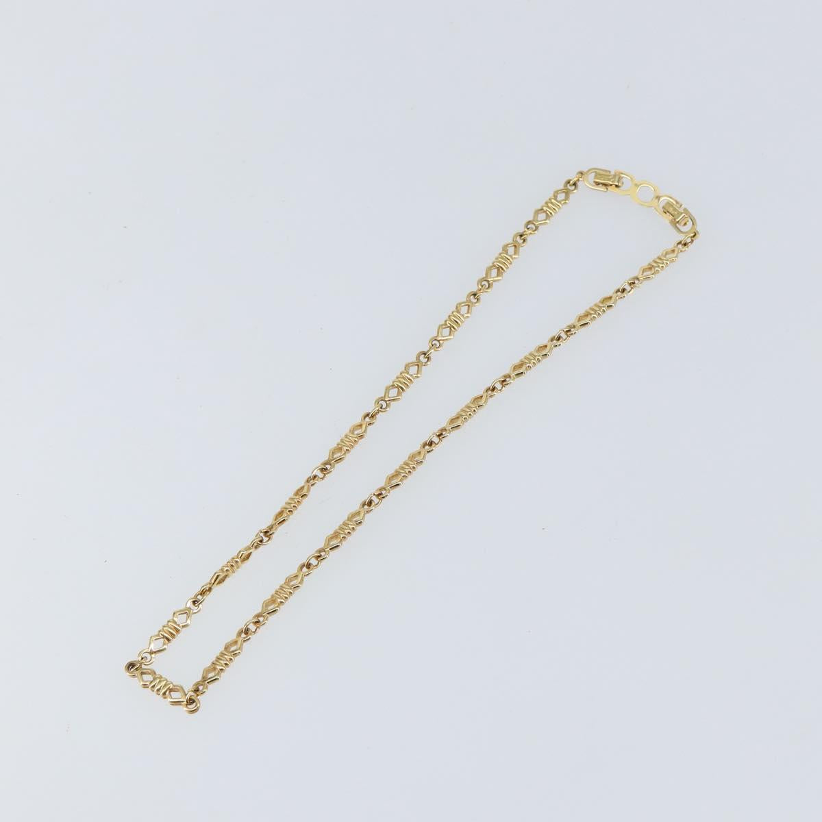 Christian Dior Chain Necklace metal Gold Tone Auth am9775