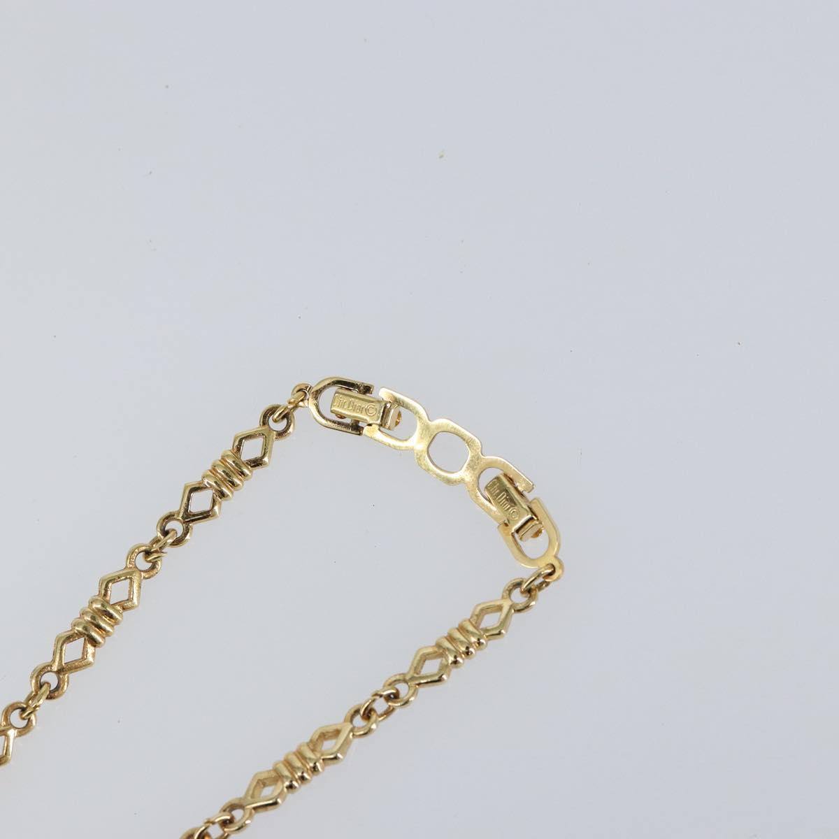 Christian Dior Chain Necklace metal Gold Tone Auth am9775