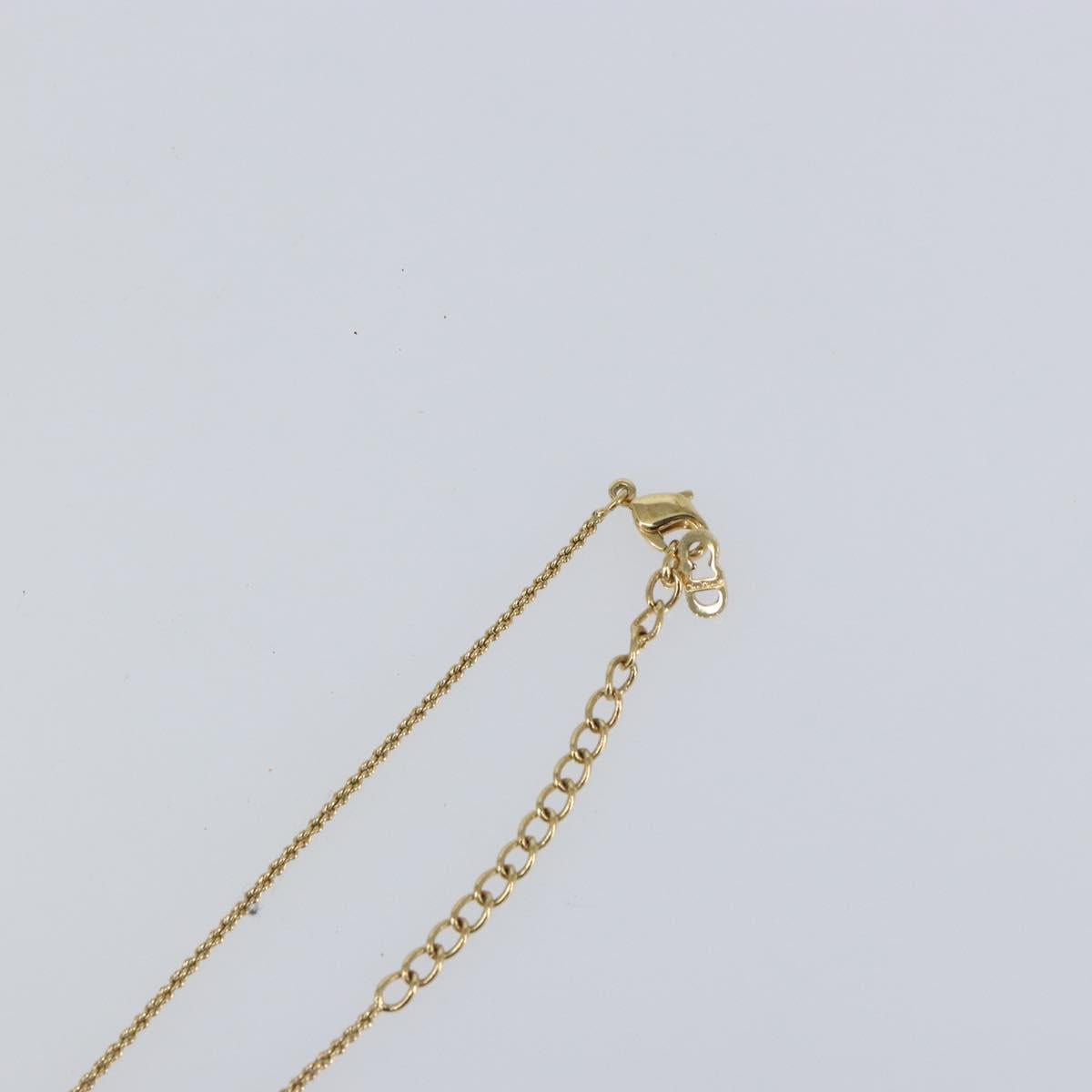 Christian Dior Printed Initials Necklace metal Gold Tone Auth am9776