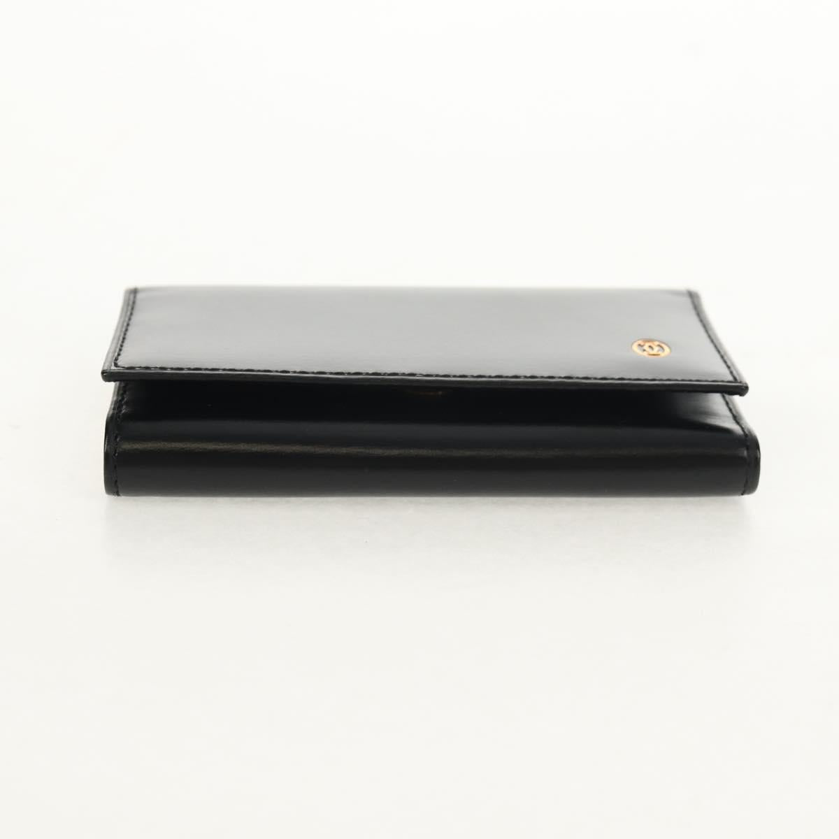 CARTIER Must Line Key Case Leather Black Gold Auth am9783V