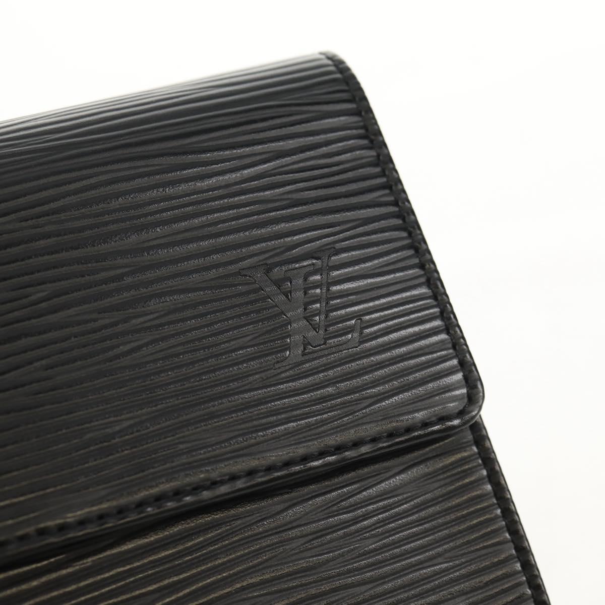 LOUIS VUITTON Epi Porte TresorEtui Papie Wallet Black M63712 LV Auth am9784A