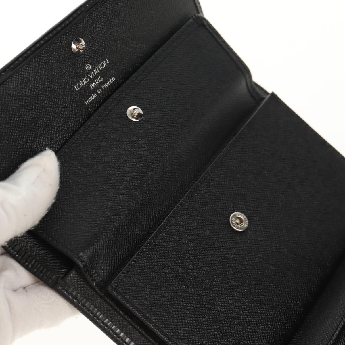 LOUIS VUITTON Epi Porte TresorEtui Papie Wallet Black M63712 LV Auth am9784V