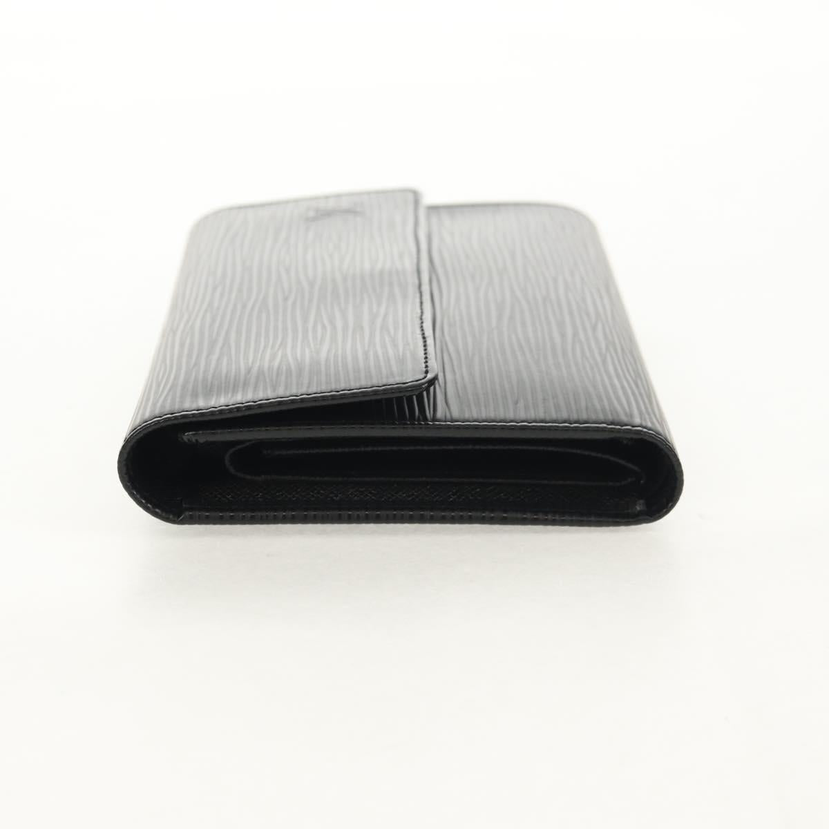 LOUIS VUITTON Epi Porte TresorEtui Papie Wallet Black M63712 LV Auth am9784V